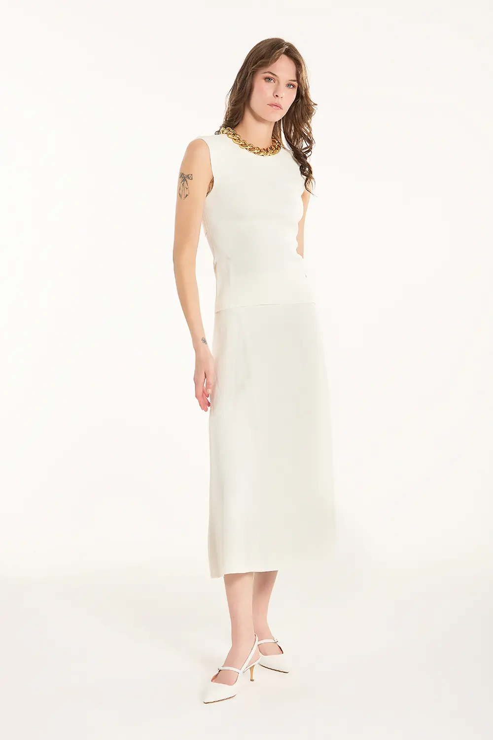 ワンピース PAROSH Women Mid Skirts D430379CO 038 GREY P.A.R.O.S.H. - Skirt