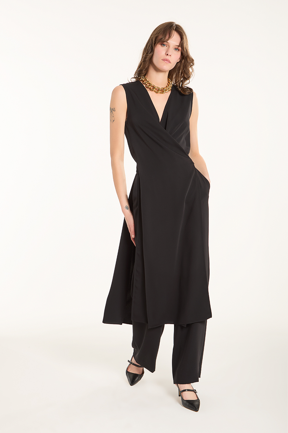 パンツ PAROSH Women Straight Pants D231087 PANTY25013 Black PAROSH - PANTY25D231087_013_S25