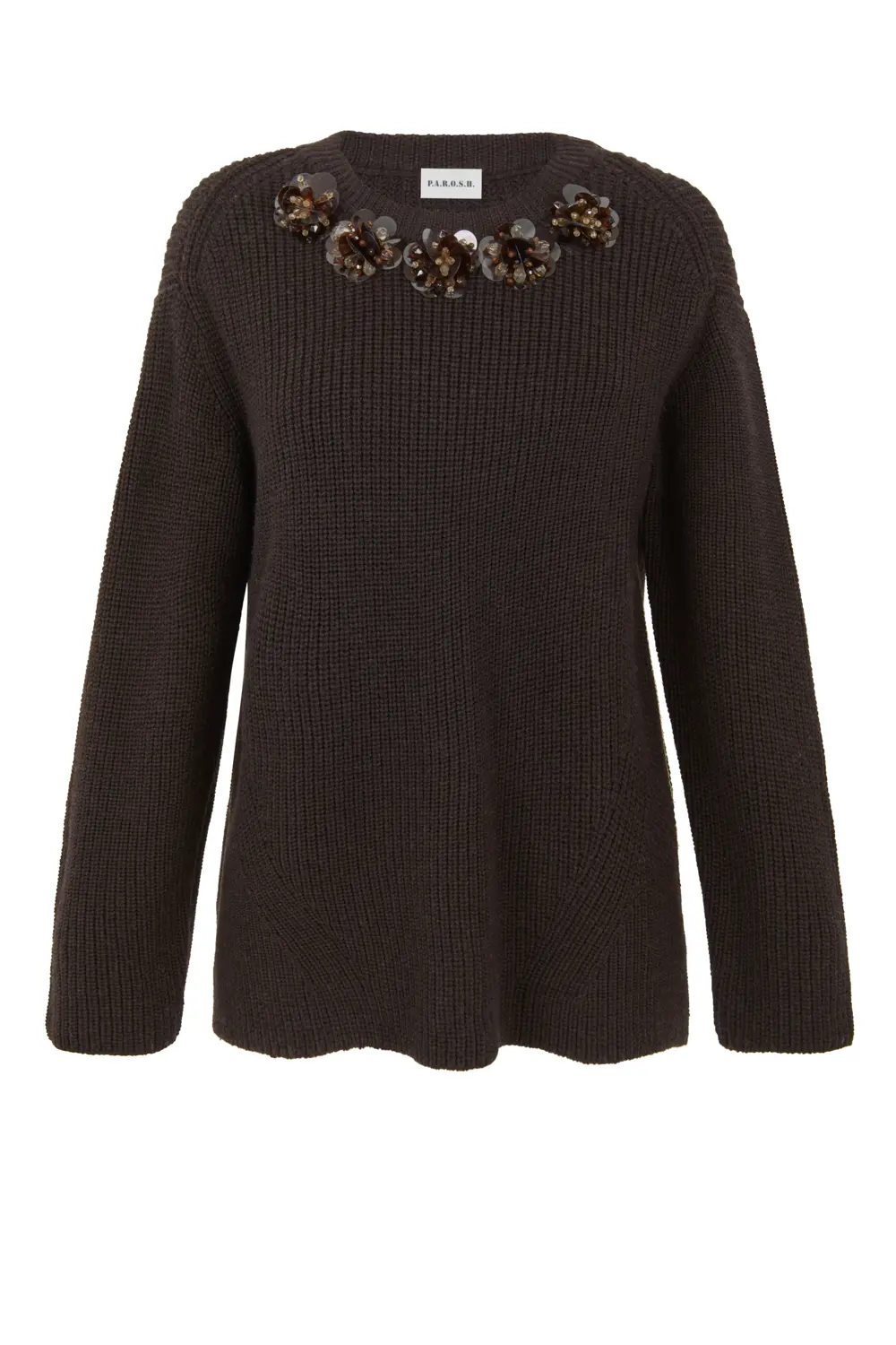 P.A.R.O.S.H. 売れ筋商品|||パロッシュ ニット&セーター アウター レディース Sweaters Blue Handmade Wool Sweater Knitted Poncho Jumper Slouchy Top