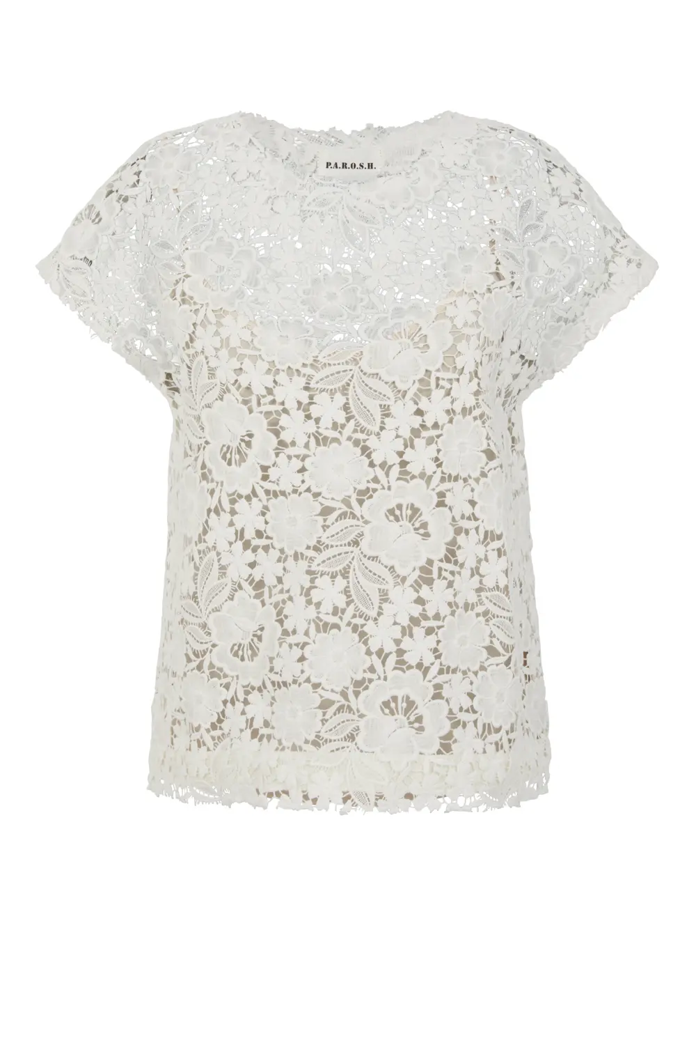 Tシャツ・カットソー PAROSH Women Tunic Tops D313071PANTY25003 Beige Shirts for Women Trendy Summer, Cute Summer Tops, Summer